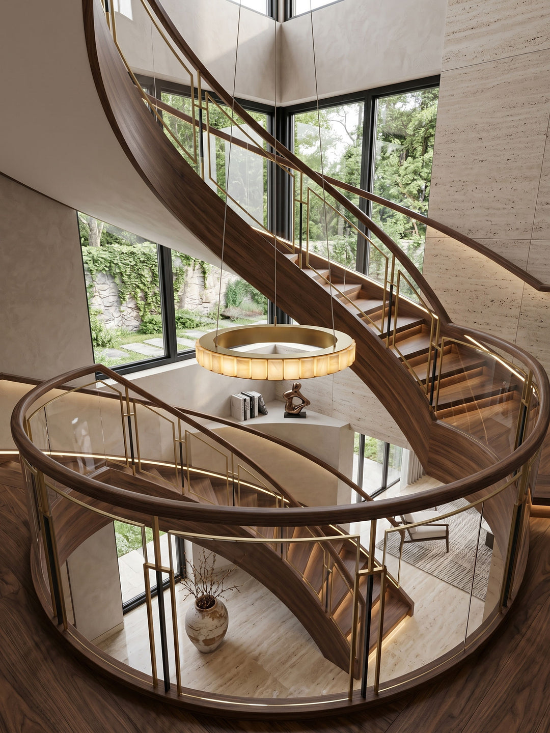 Alabaster Avalon Halo Chandelier - Vakkerlight