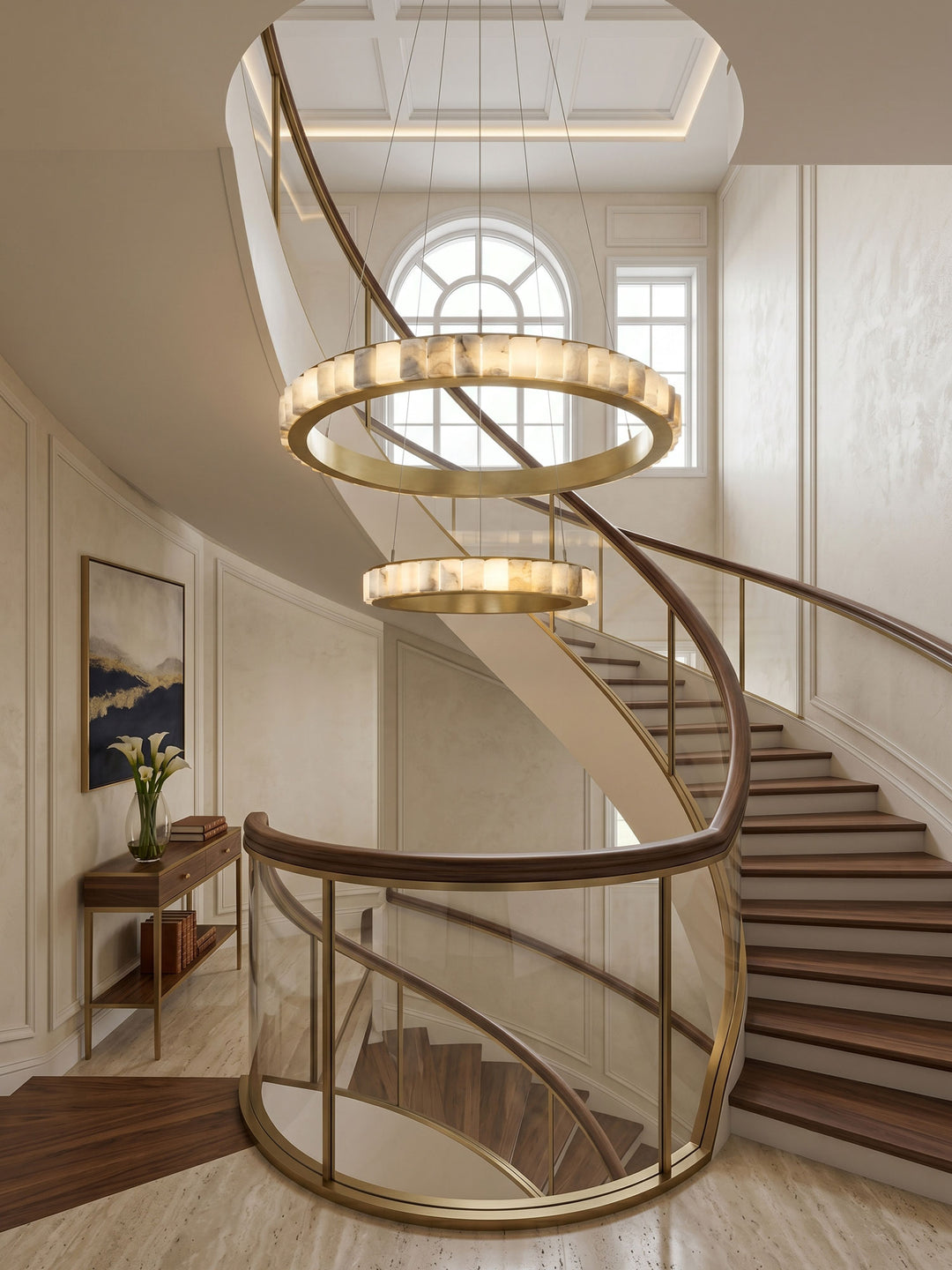 Alabaster Avalon Halo Chandelier - Vakkerlight