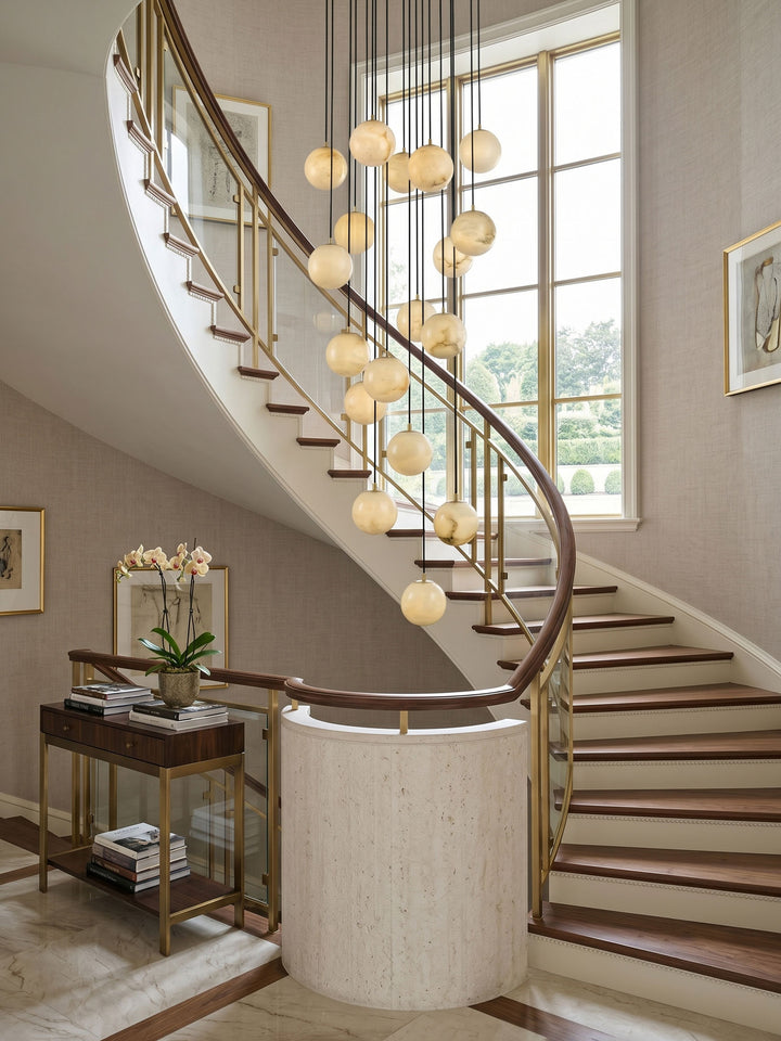 Alabaster Balls Cluster Chandelier - Vakkerlight