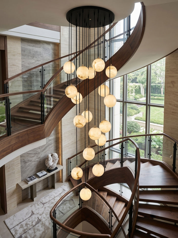 Alabaster Balls Cluster Chandelier - Vakkerlight