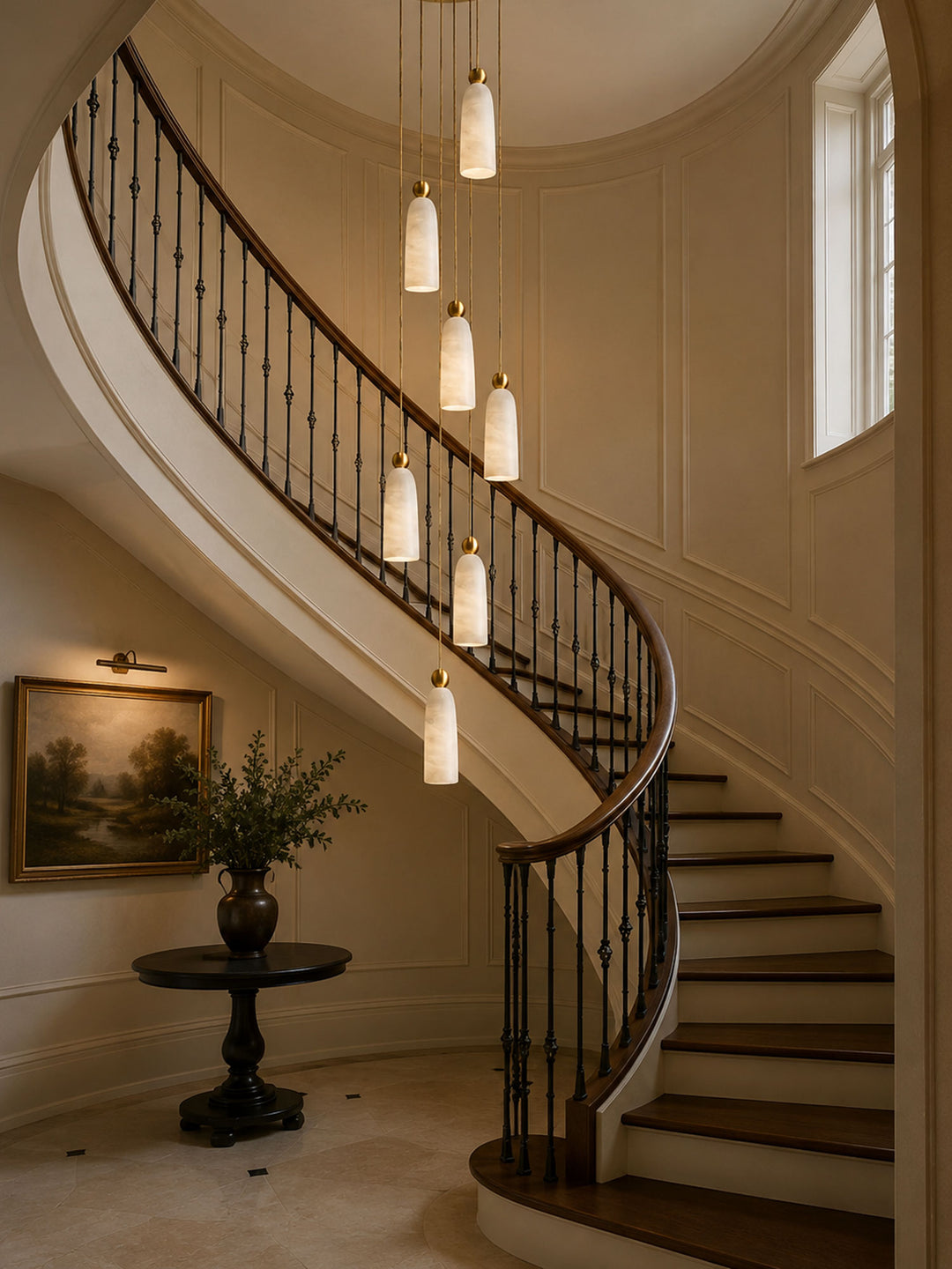 Alabaster Bell Cluster Pendant Lamp - Vakkerlight