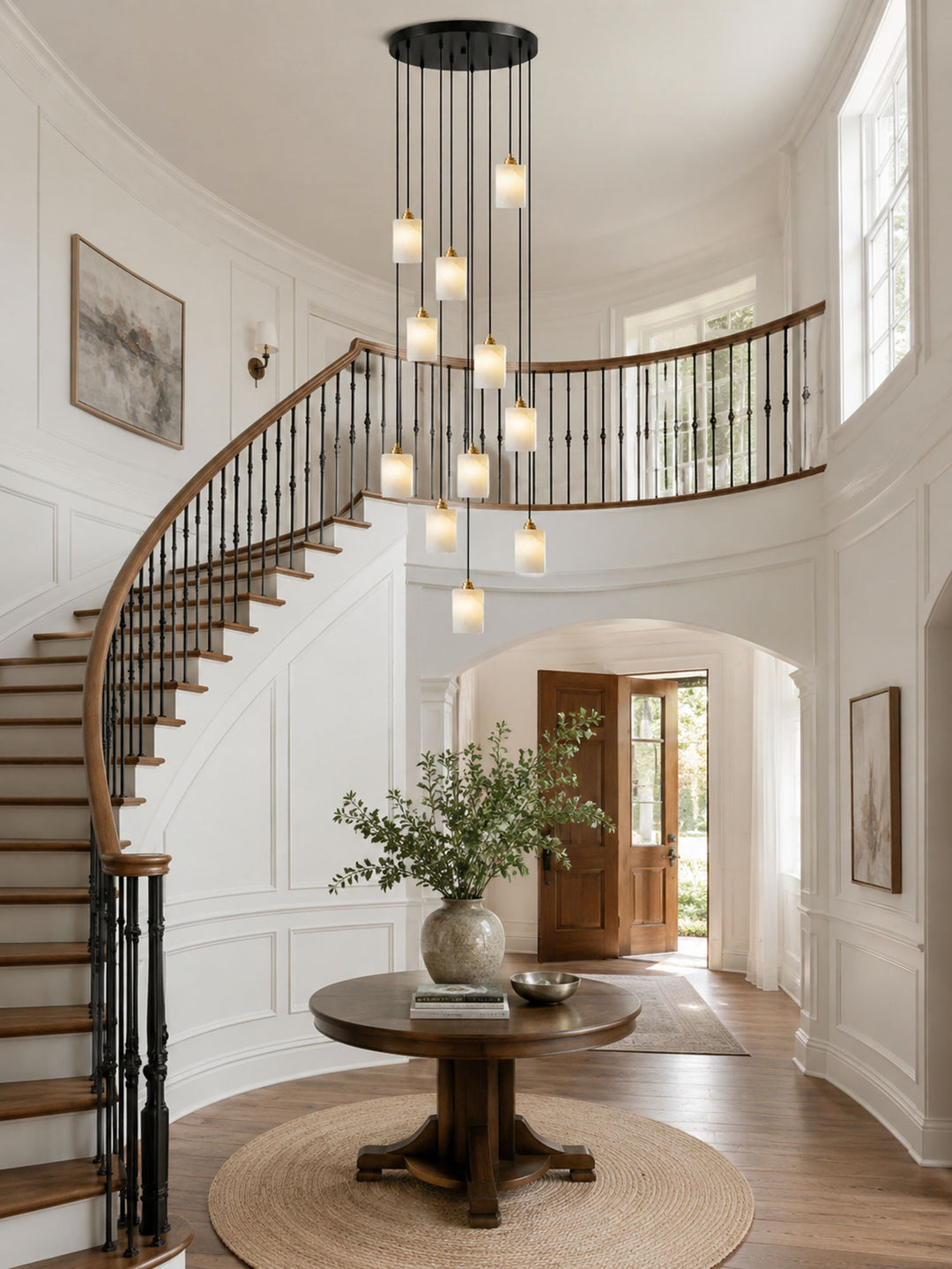 Alabaster Cylinder Cluster Chandelier - Vakkerlight