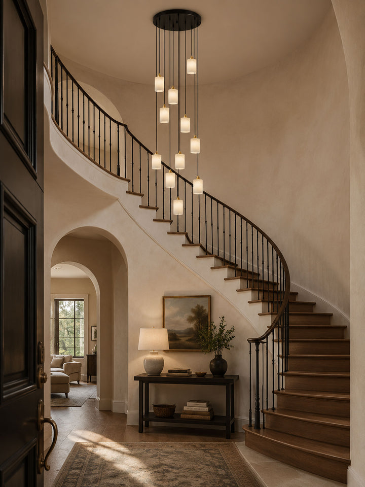 Alabaster Cylinder Cluster Chandelier - Vakkerlight