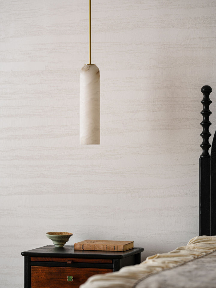 Alabaster Cylinder Pendant Light