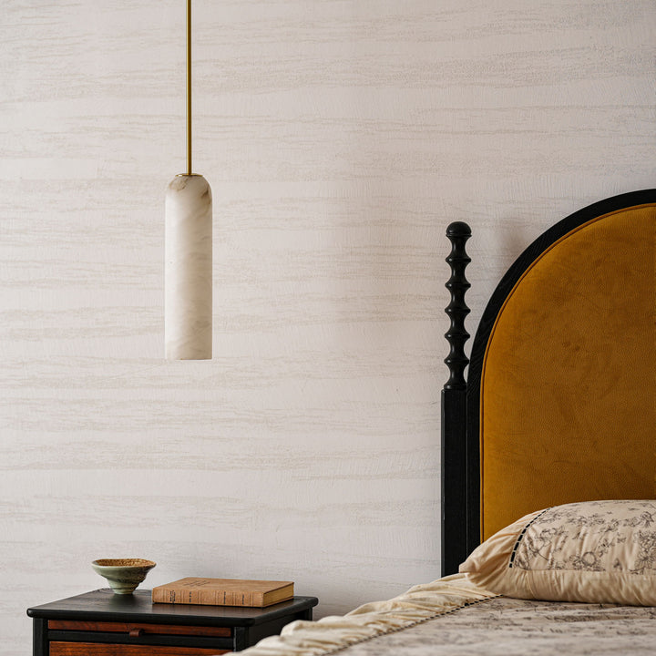 Alabaster Cylinder Pendant Light