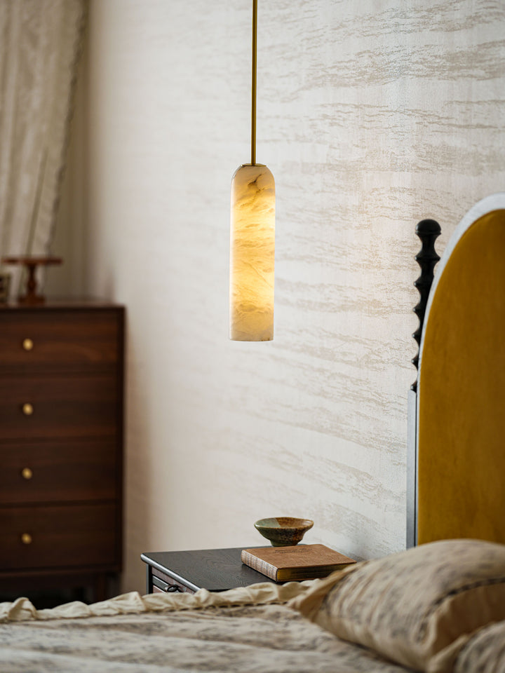 Alabaster Cylinder Pendant Light