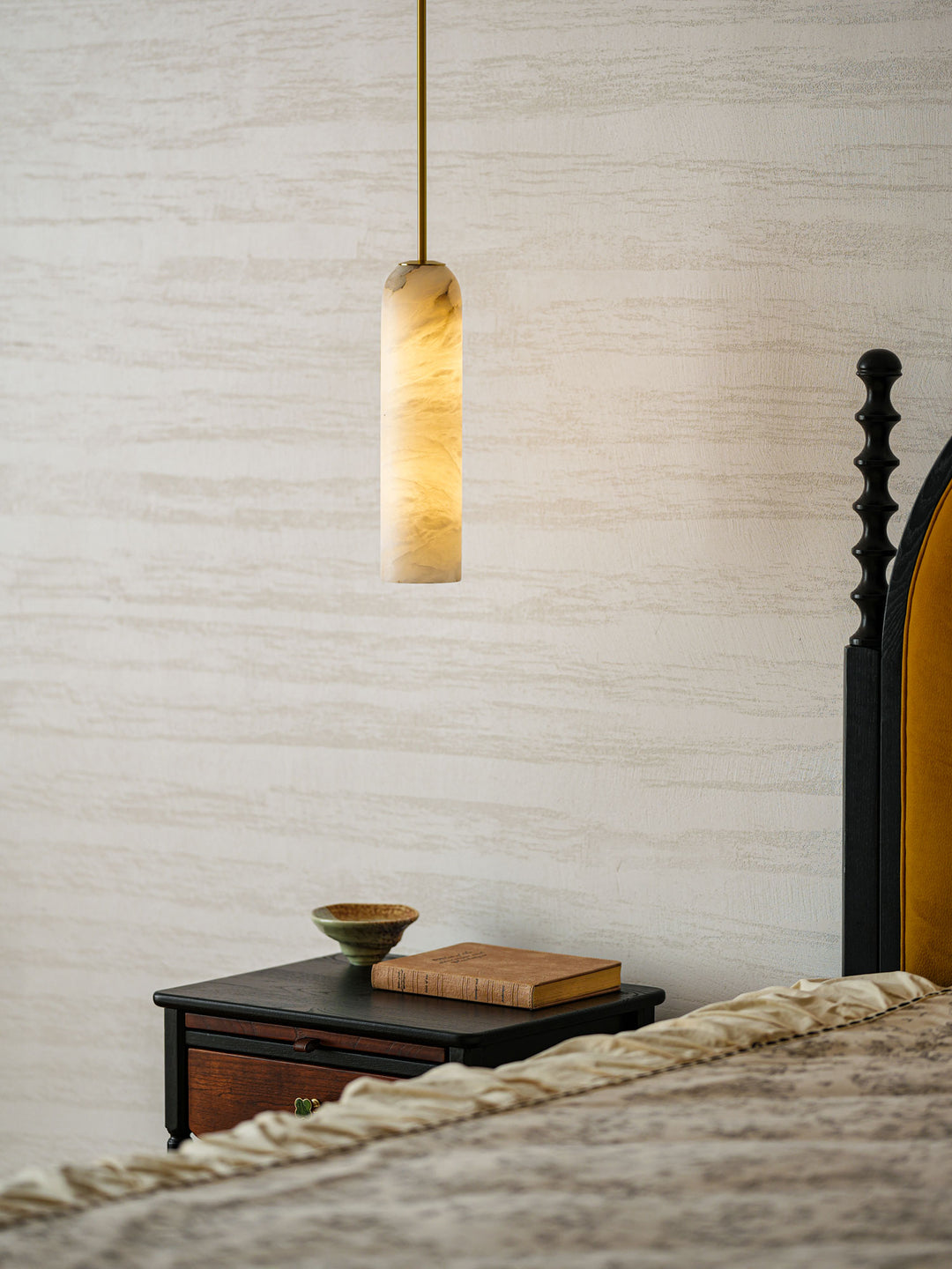 Alabaster Cylinder Pendant Light