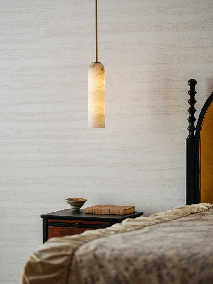 Alabaster Cylinder Pendant Light