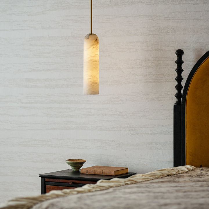 Alabaster Cylinder Pendant Light