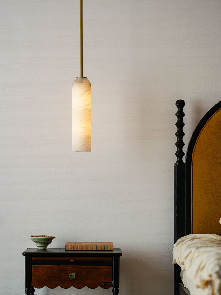 Alabaster Cylinder Pendant Light