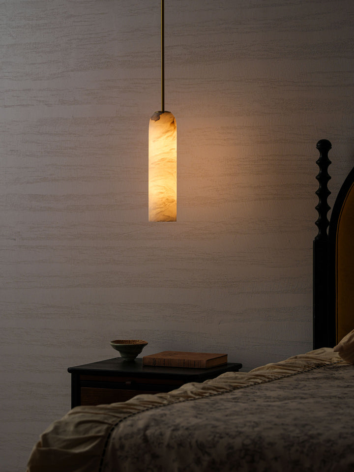 Alabaster Cylinder Pendant Light