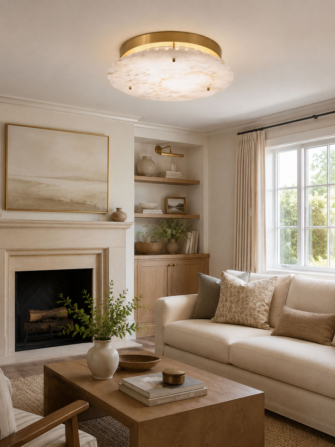 Alabaster Disc Ceiling Lamp - Vakkerlight