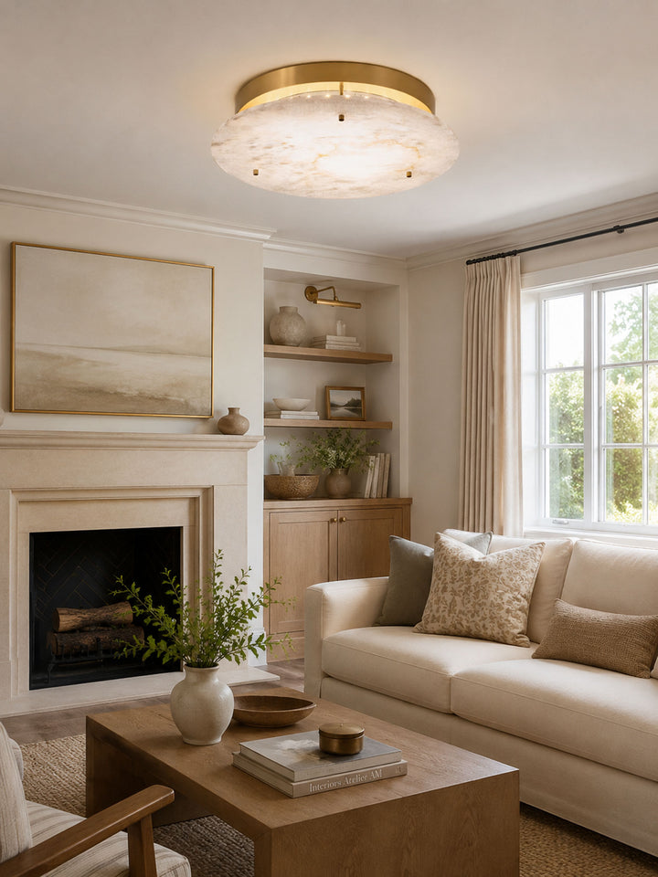 Alabaster Disc Ceiling Lamp - Vakkerlight