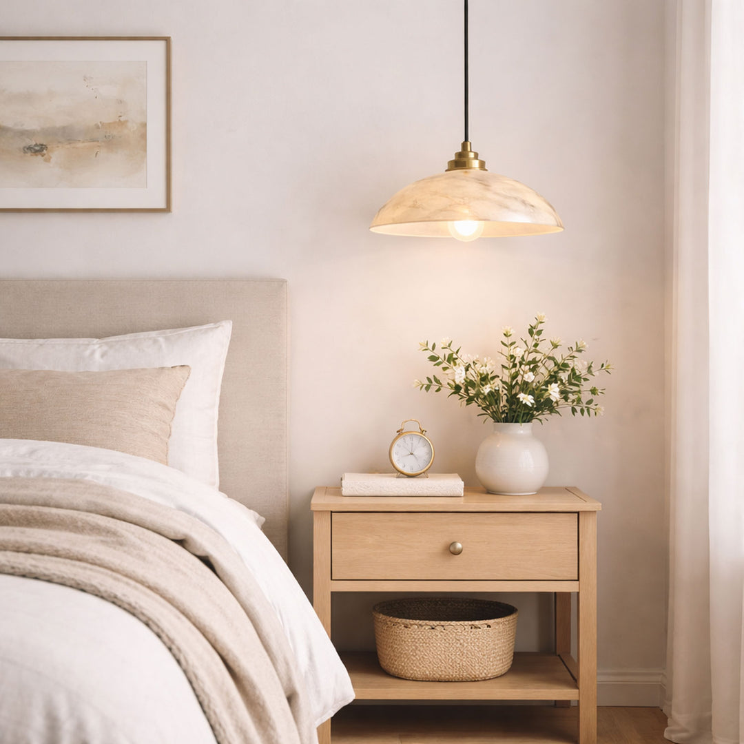 Alabaster Dome Pendant Lamp