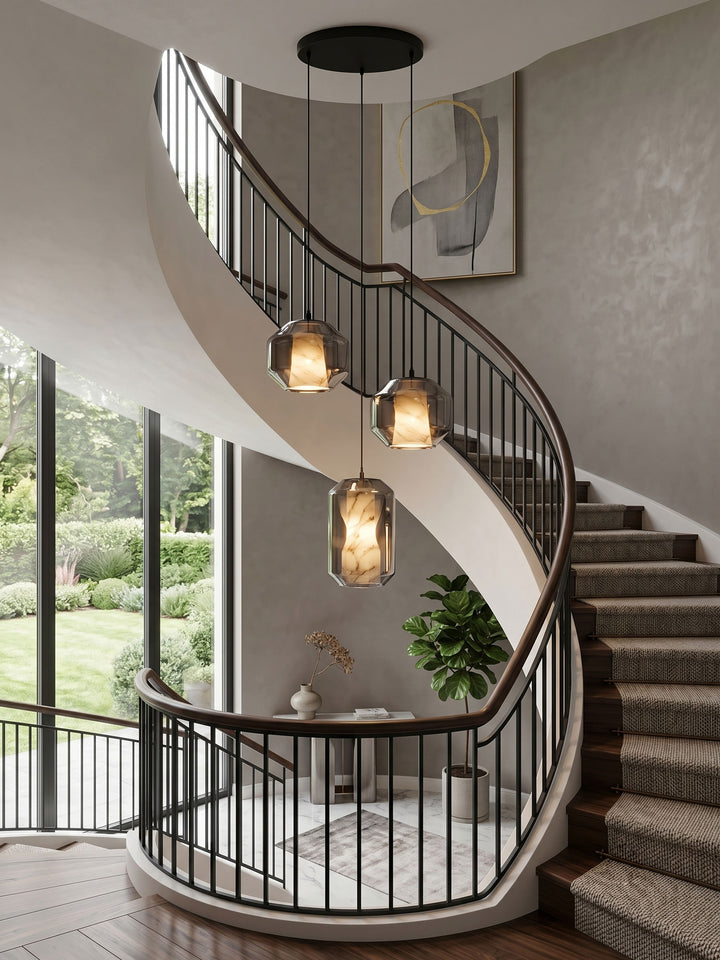 Alabaster Glass Cylinder Pendant Light - Vakkerlight