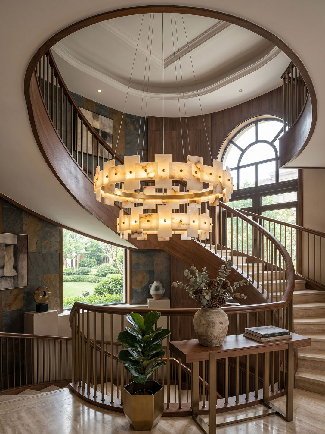 Alabaster Avalon Halo Chandelier - Vakkerlight