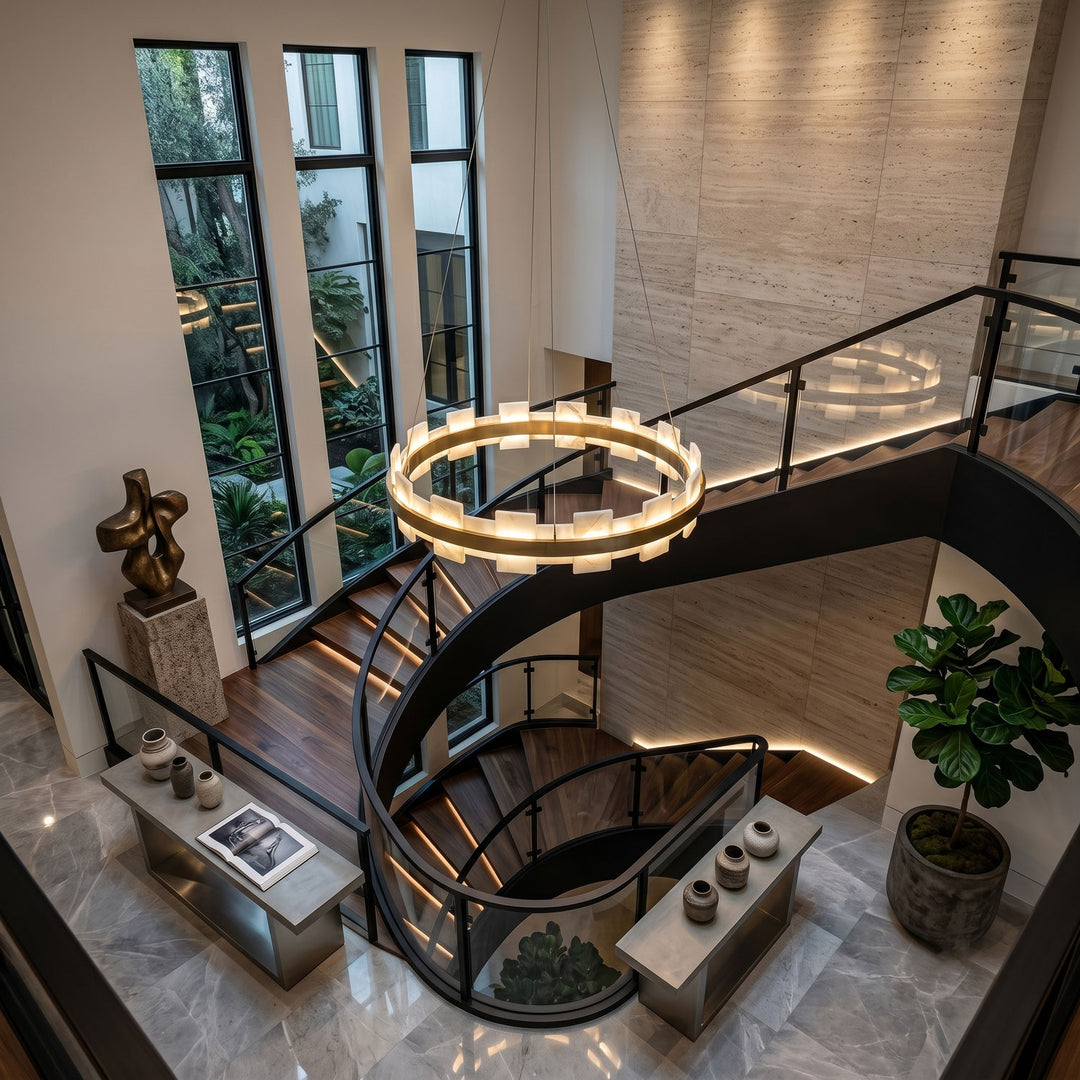 Alabaster Avalon Halo Chandelier - Vakkerlight