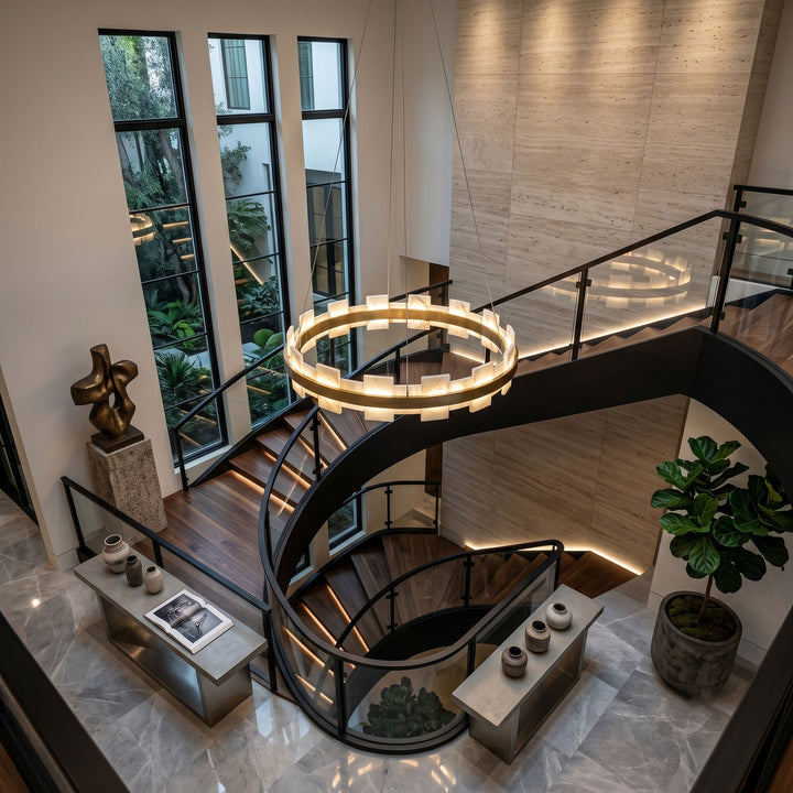 Alabaster Avalon Halo Chandelier - Vakkerlight