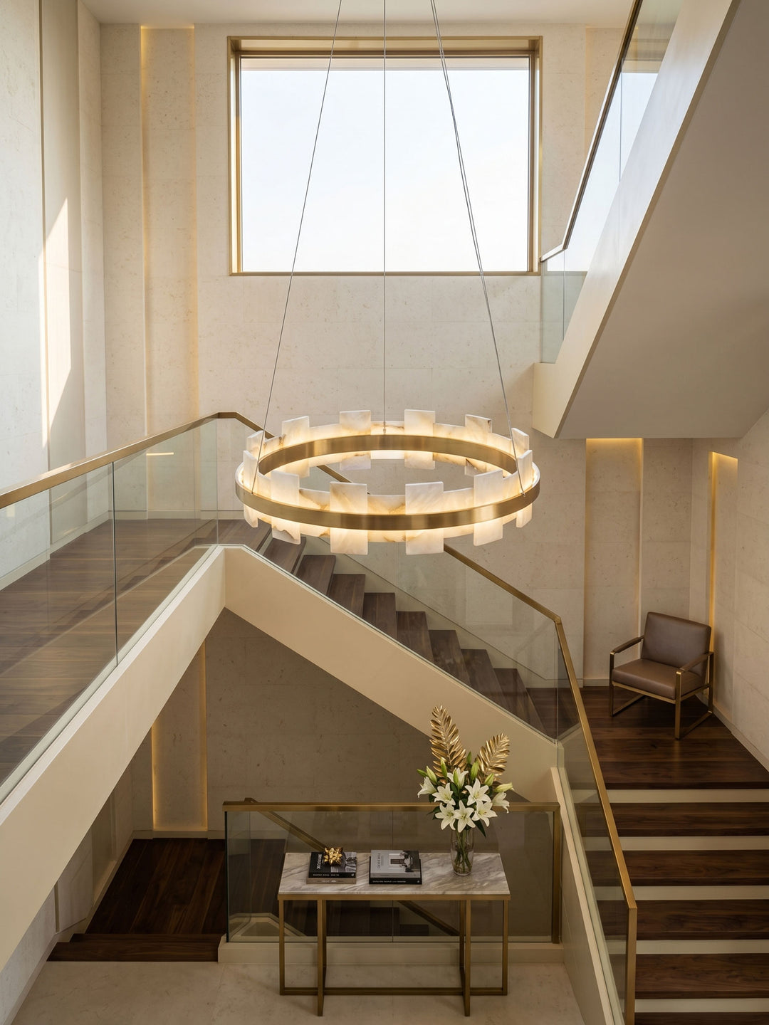 Alabaster Avalon Halo Chandelier - Vakkerlight