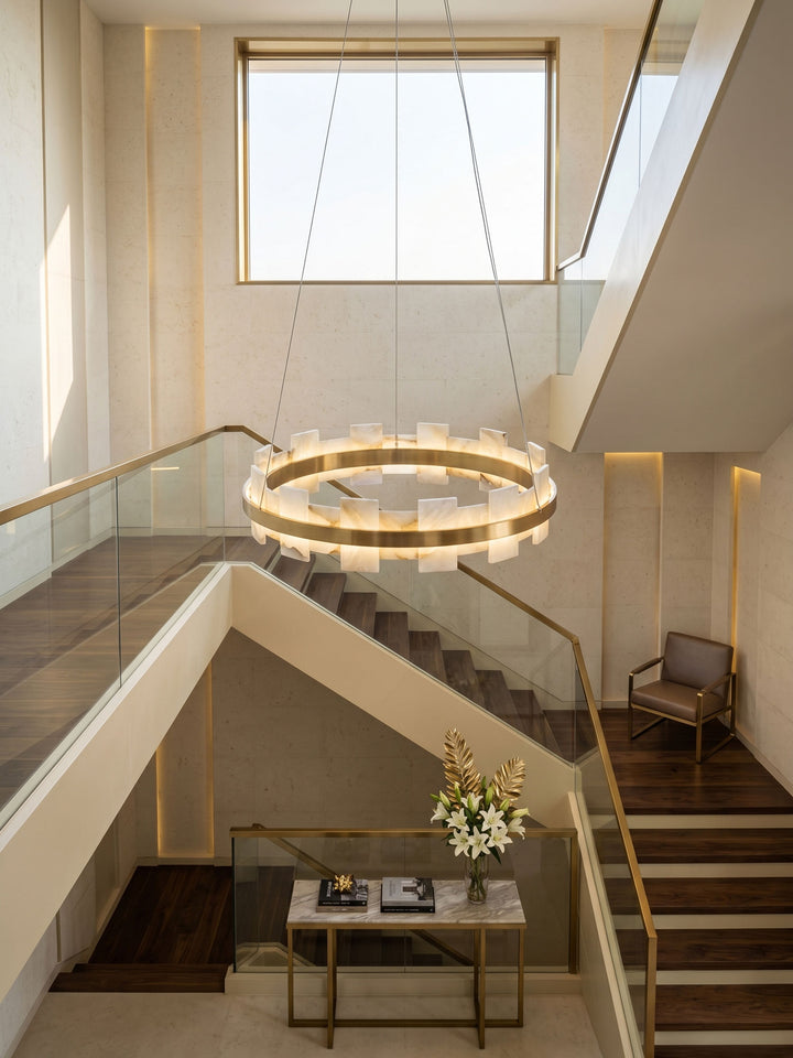 Alabaster Avalon Halo Chandelier - Vakkerlight