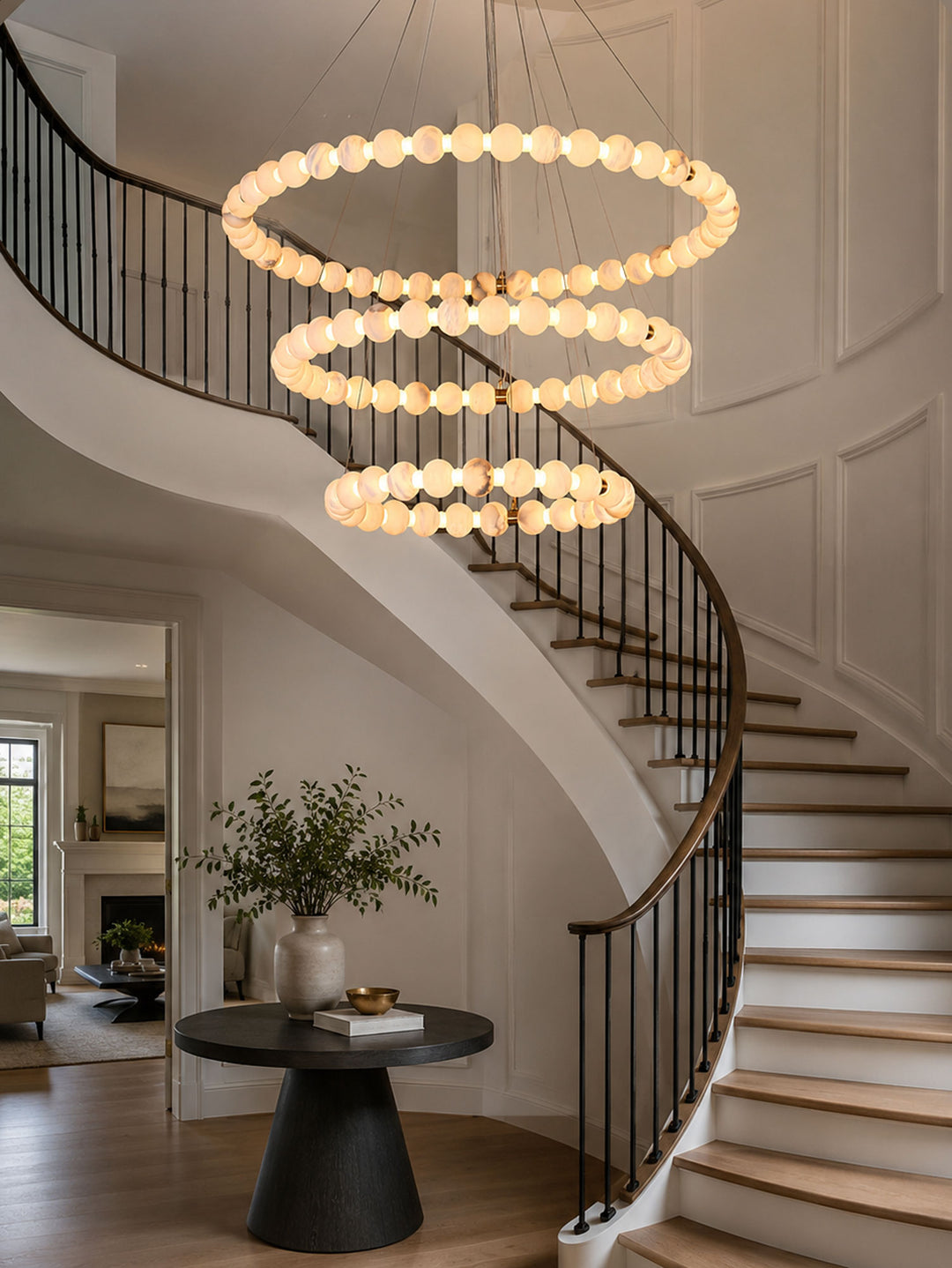 Alabaster Orb Ring Chandelier - Vakkerlight