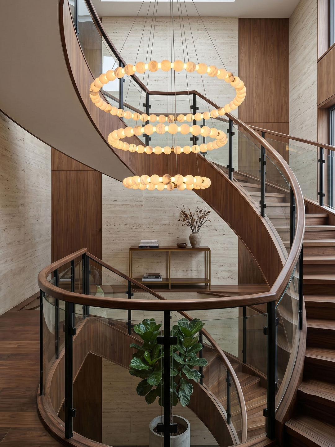 Alabaster Orb Ring Chandelier - Vakkerlight