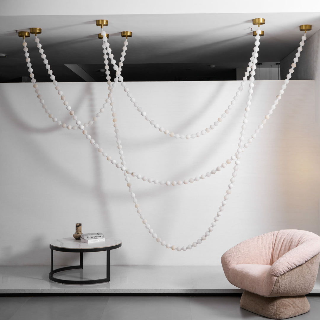 Alabaster Pearl Necklace Chandelier - Vakkerlight