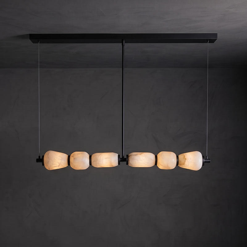 Alabaster Pebble Linear Chandelier