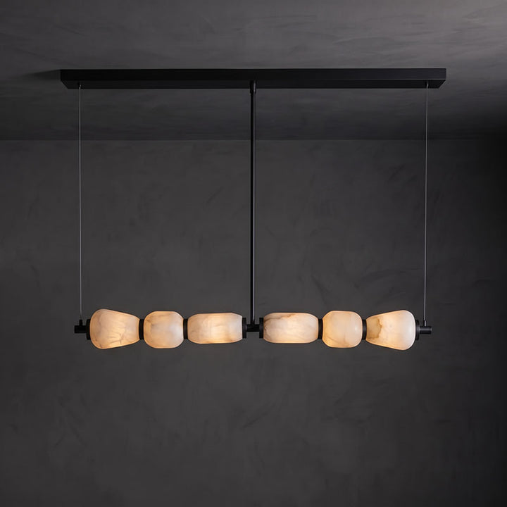 Alabaster Pebble Linear Chandelier