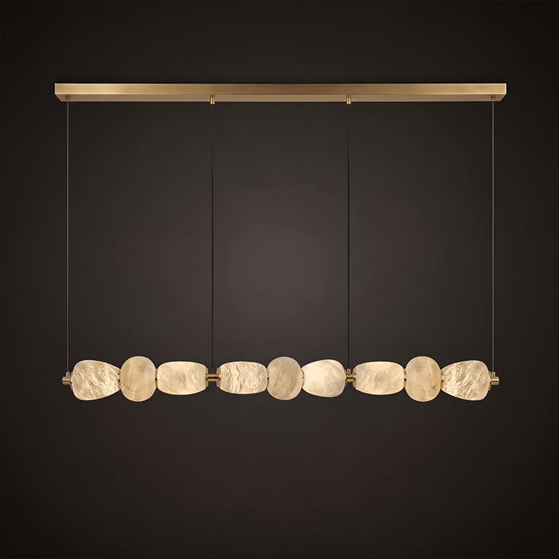 Alabaster Pebble Linear Chandelier