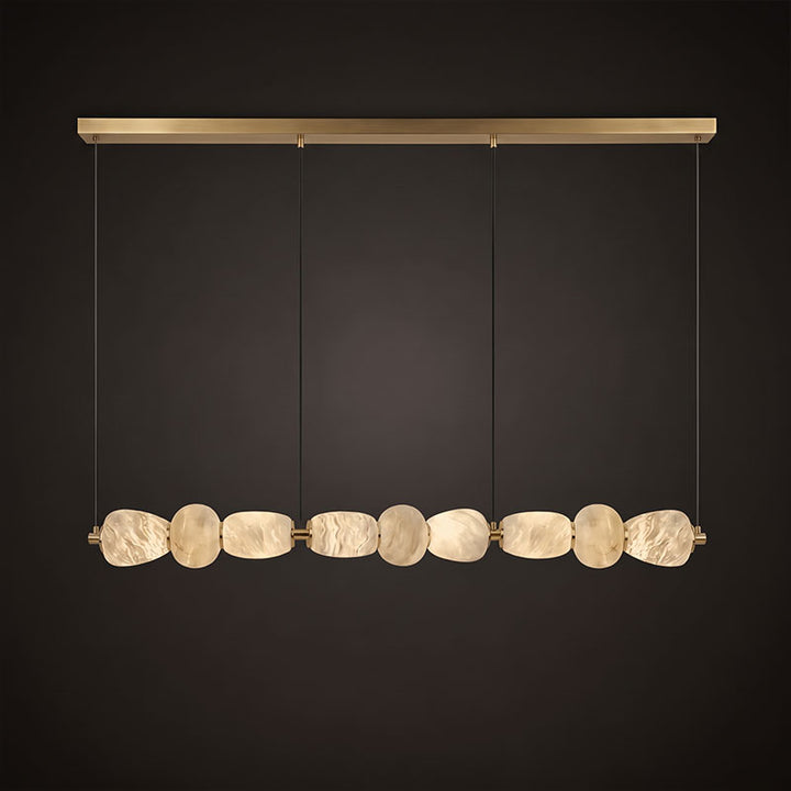 Alabaster Pebble Linear Chandelier