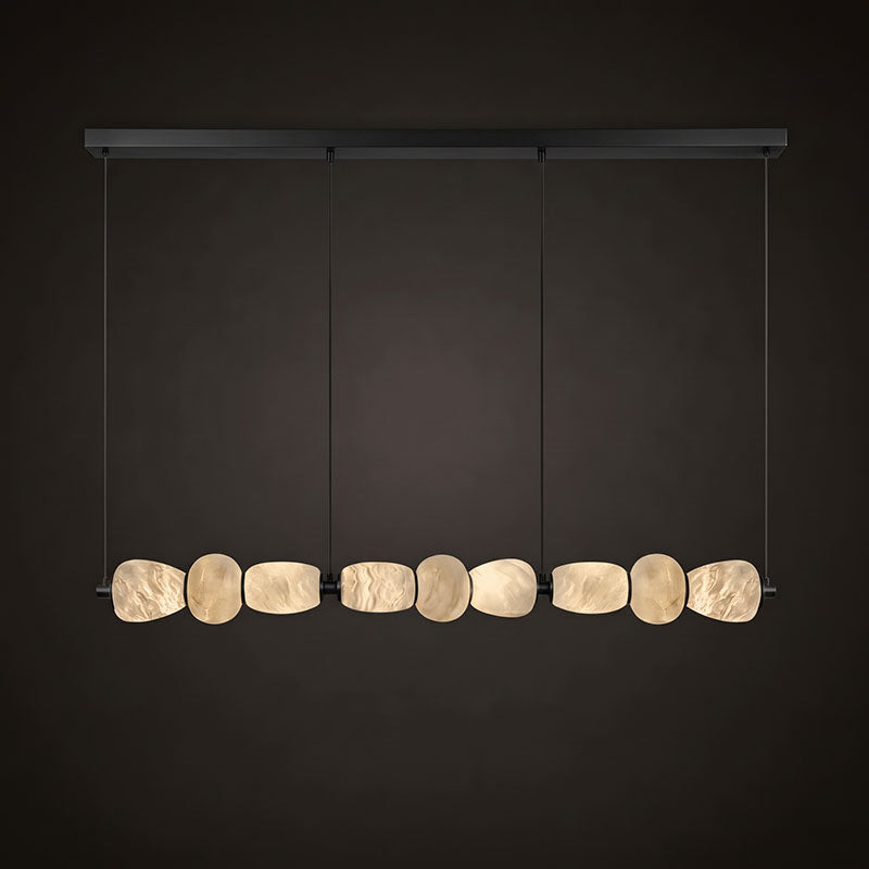 Alabaster Pebble Linear Chandelier