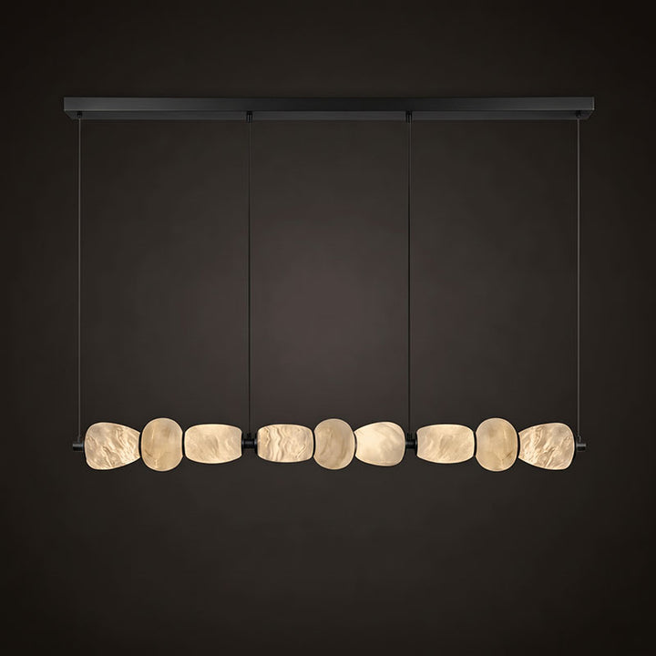 Alabaster Pebble Linear Chandelier