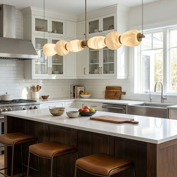 Alabaster Pebble Linear Chandelier - Vakkerlight