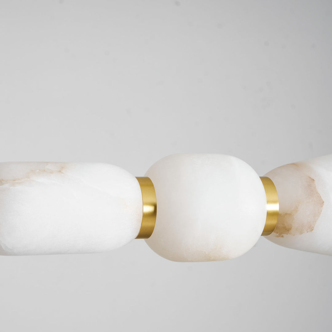 Alabaster Pebble Linear Chandelier