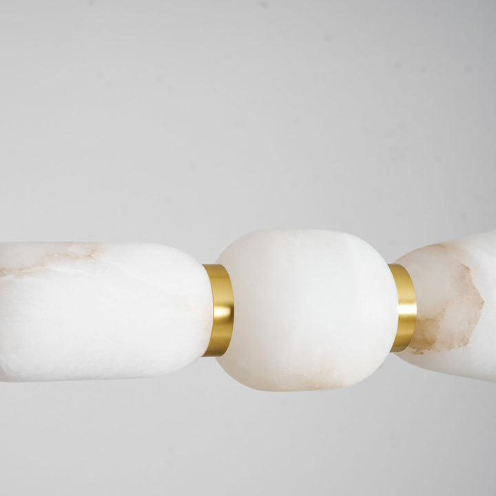 Alabaster Pebble Linear Chandelier