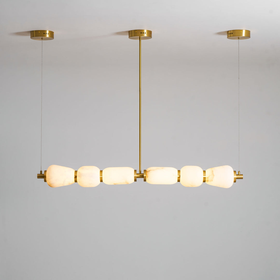 Alabaster Pebble Linear Chandelier