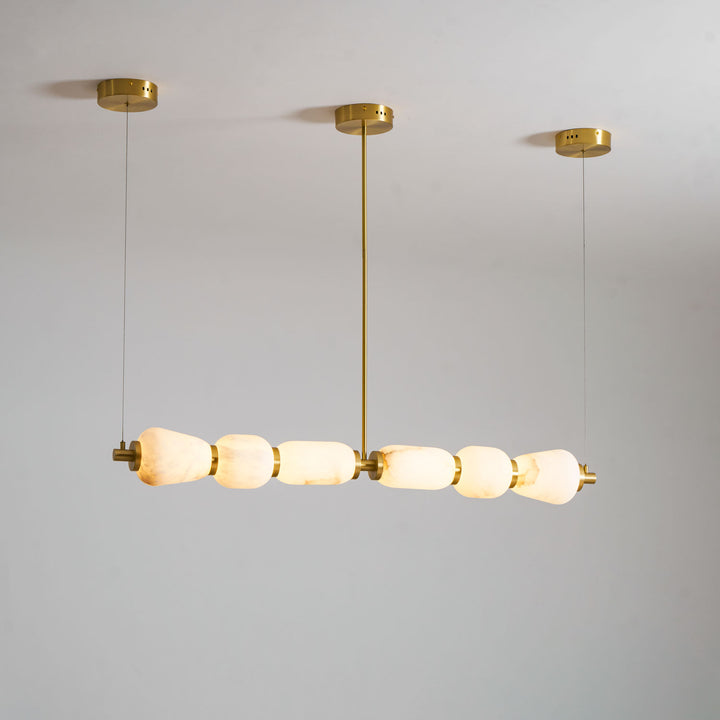 Alabaster Pebble Linear Chandelier