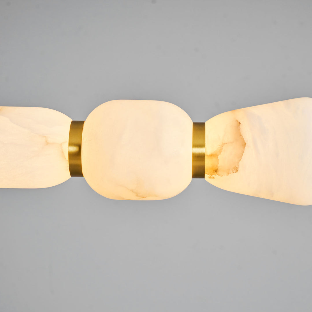 Alabaster Pebble Linear Chandelier