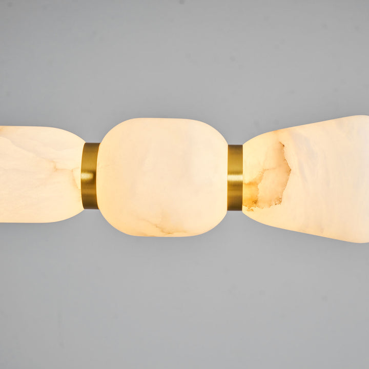 Alabaster Pebble Linear Chandelier