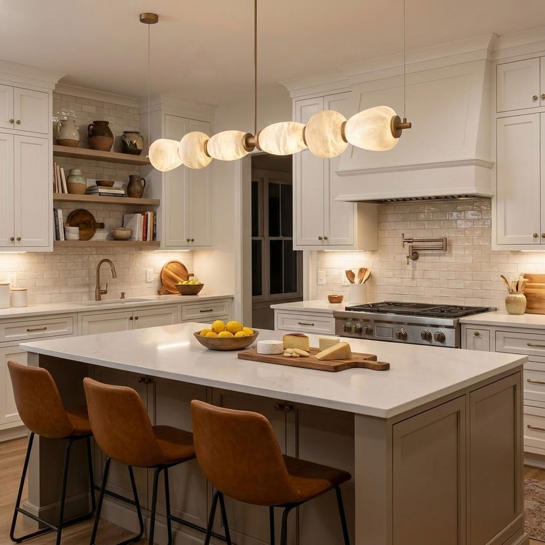 Alabaster Pebble Linear Chandelier - Vakkerlight