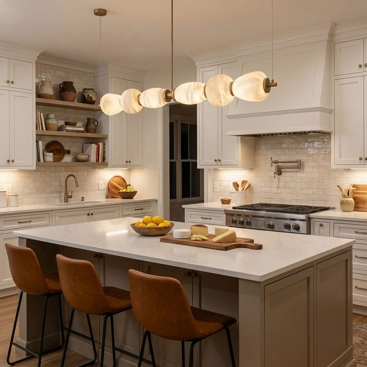 Alabaster Pebble Linear Chandelier - Vakkerlight