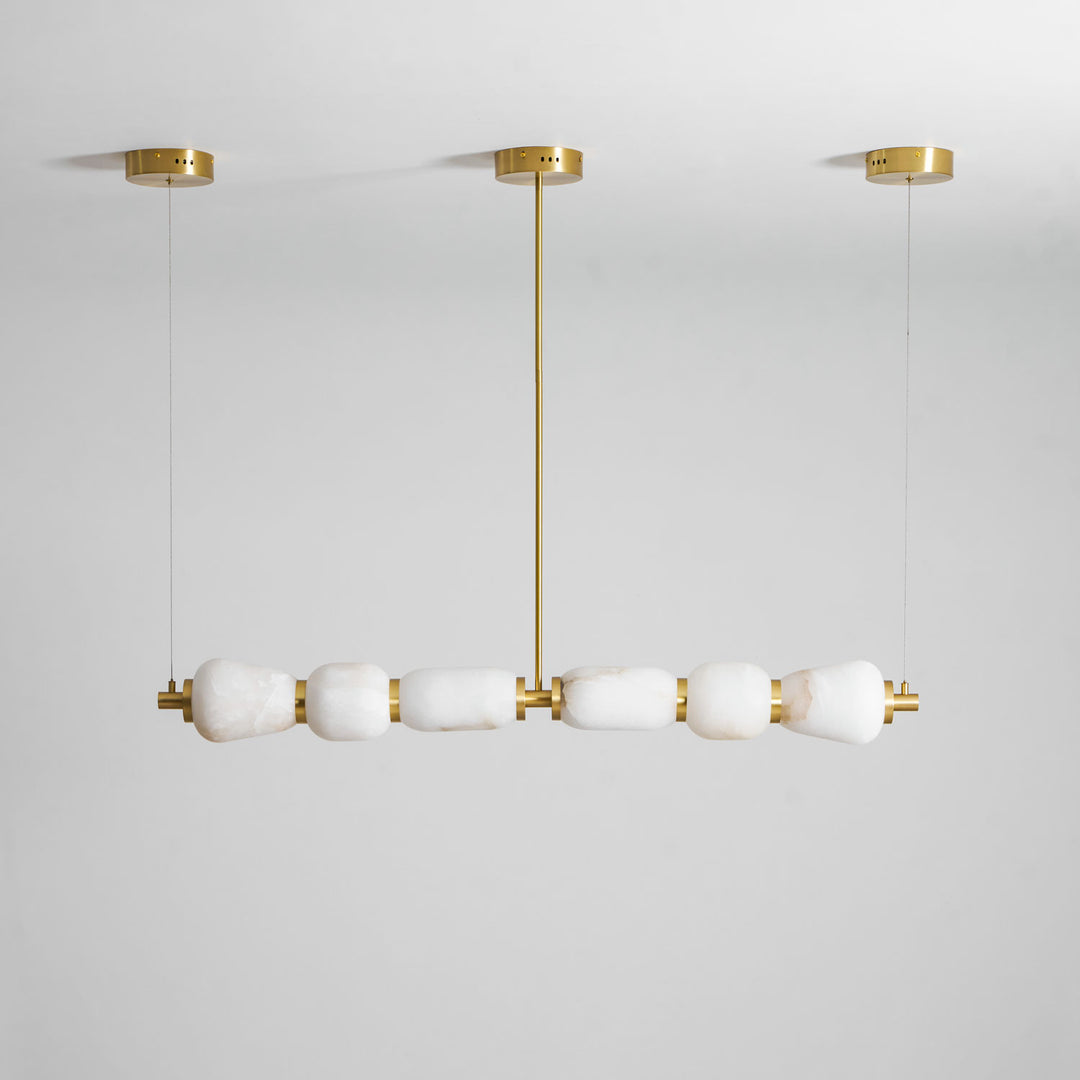 Alabaster Pebble Linear Chandelier