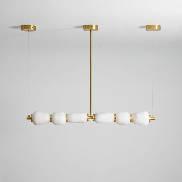 Alabaster Pebble Linear Chandelier