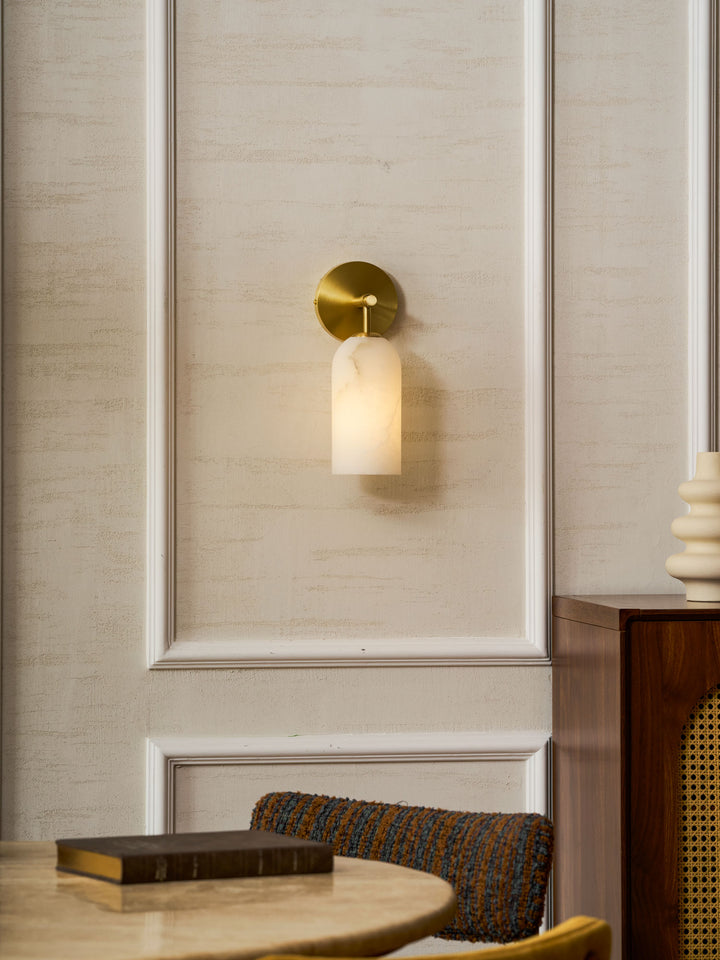 Alabaster Pillar Alabaster Wall Sconce - Vakkerlight