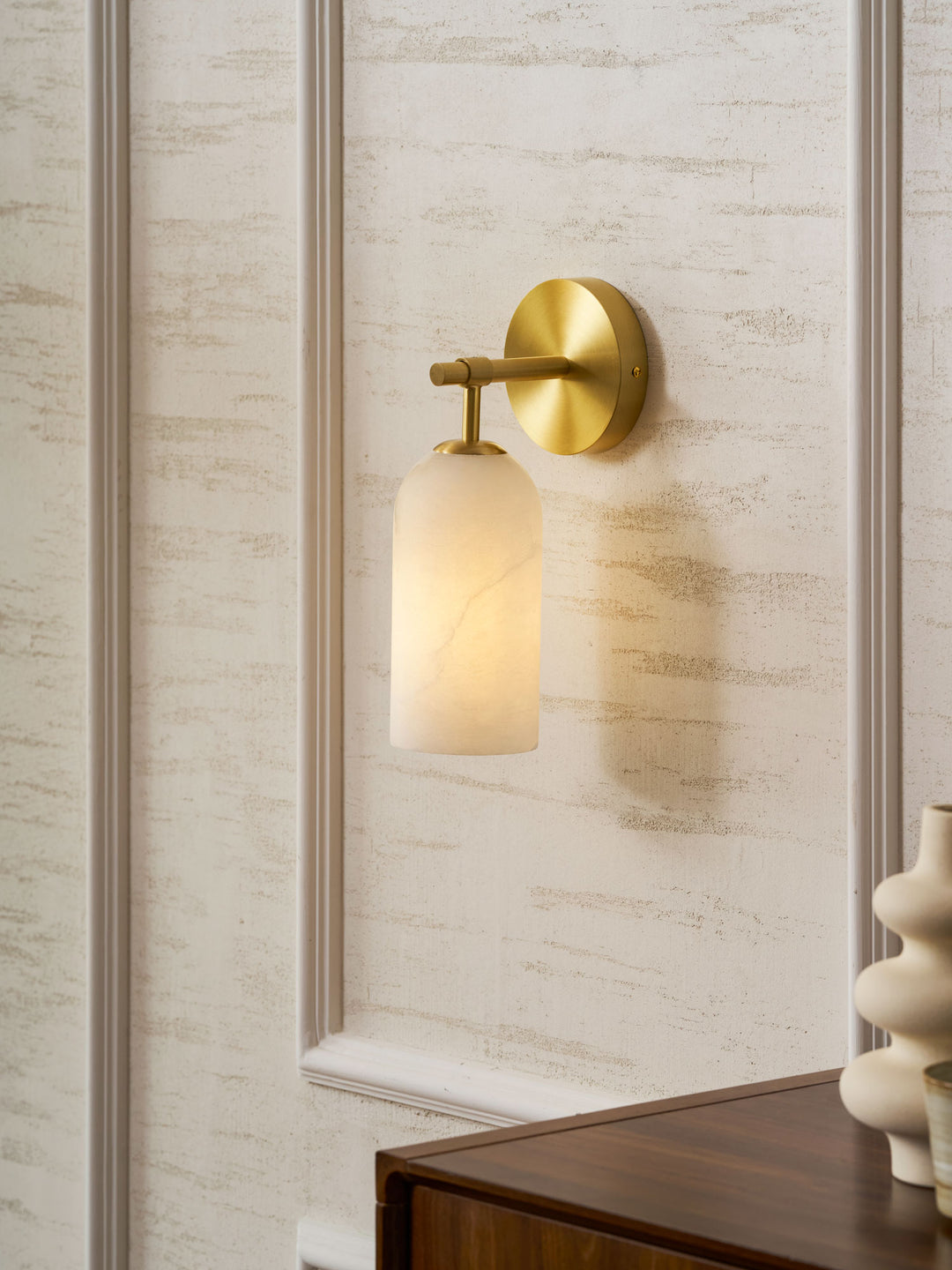 Alabaster Pillar Alabaster Wall Sconce - Vakkerlight