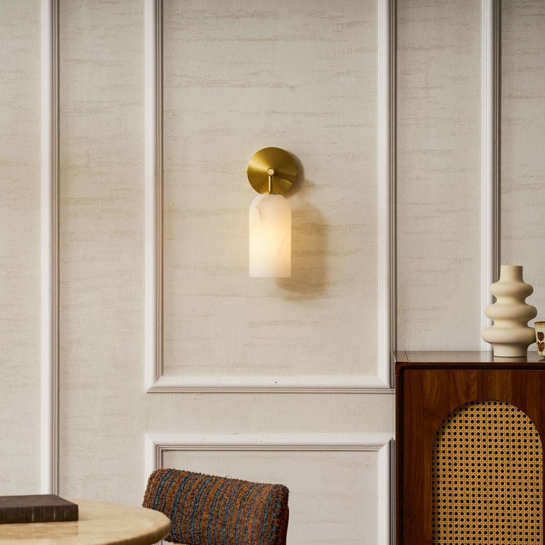 Alabaster Pillar Alabaster Wall Sconce - Vakkerlight