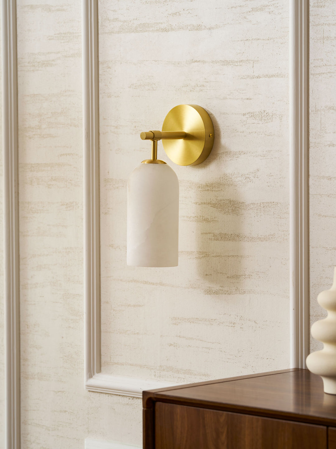 Alabaster Pillar Alabaster Wall Sconce - Vakkerlight