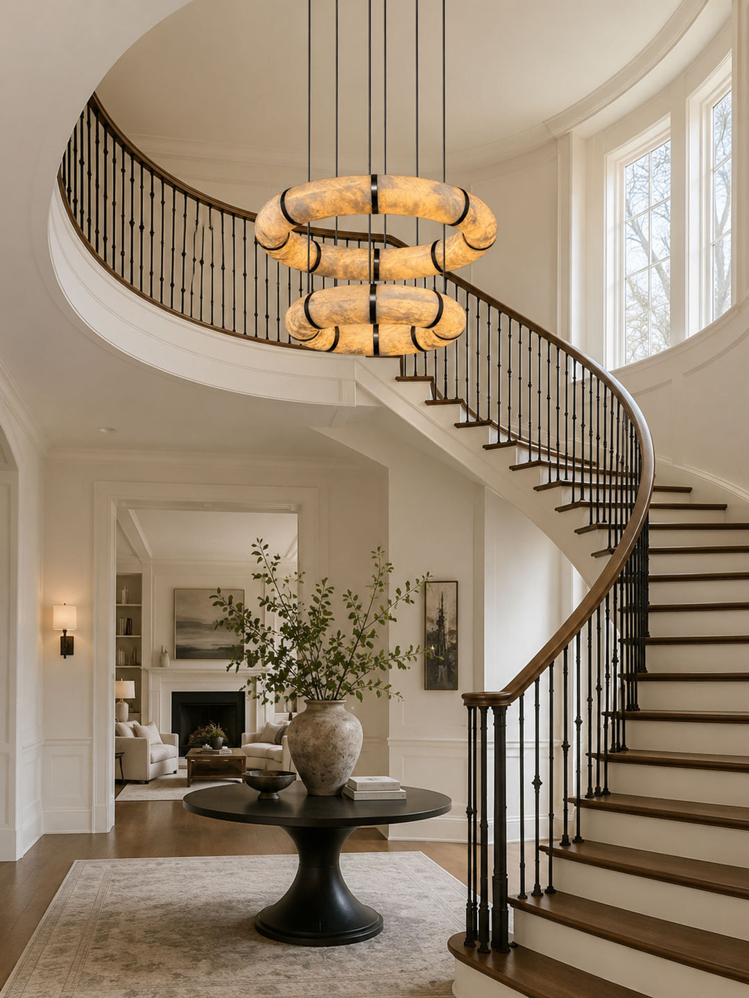 Alabaster Torus Ring Chandelier - Vakkerlight