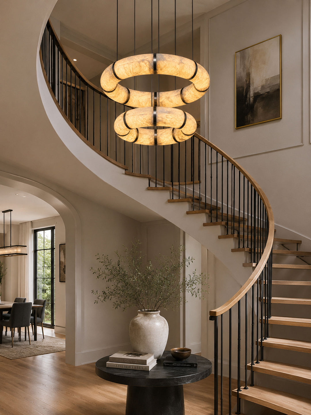 Alabaster Torus Ring Chandelier - Vakkerlight